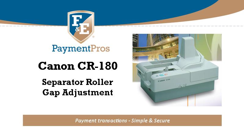 Canon CR-180 Gap Adjustment Instructions